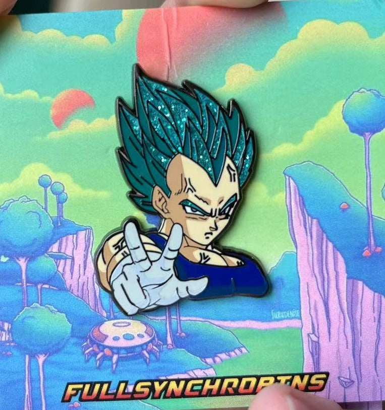 Vegeta enamel pin