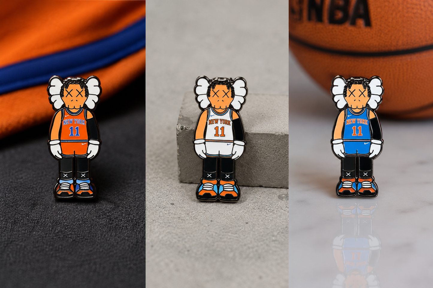 Jalen Brunson KAWS Inspired New York Knicks Enamel Pin