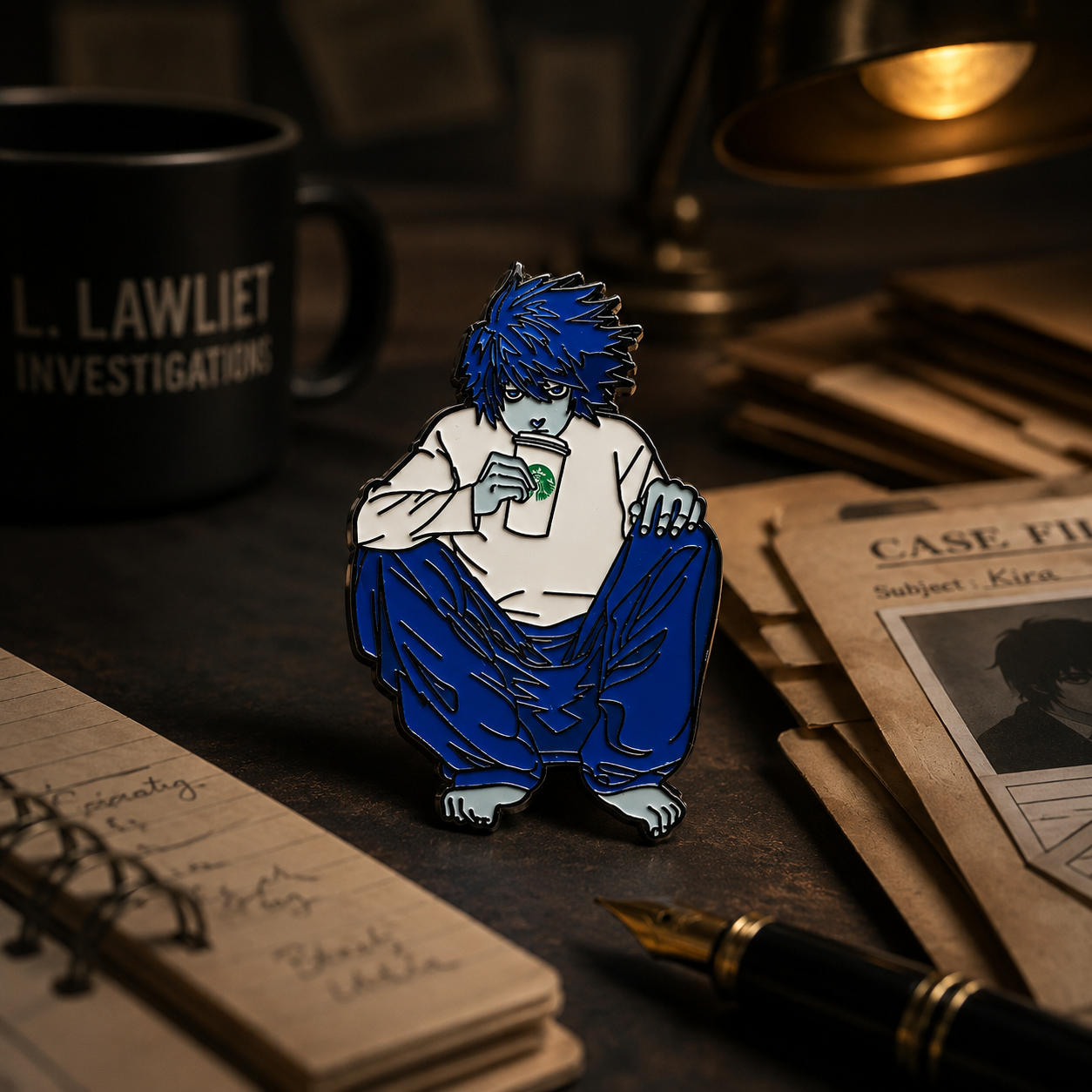 L Death Note Anime Enamel Pin | Detective Anime Collector Pin
