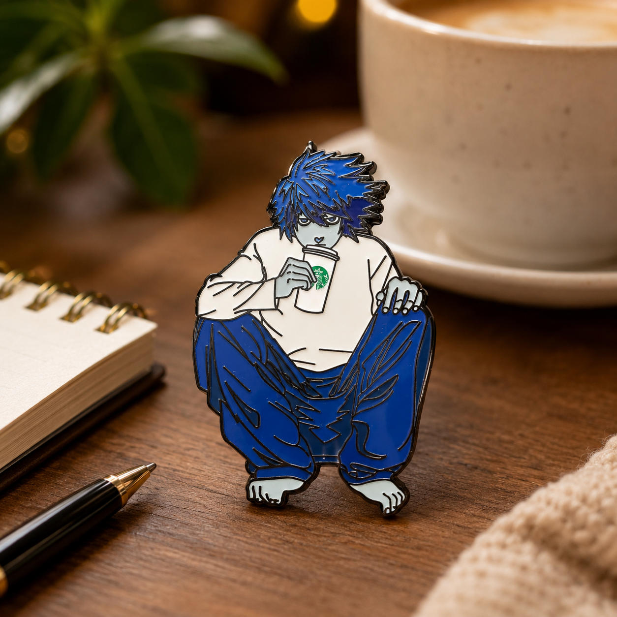 L Death Note Anime Enamel Pin | Detective Anime Collector Pin