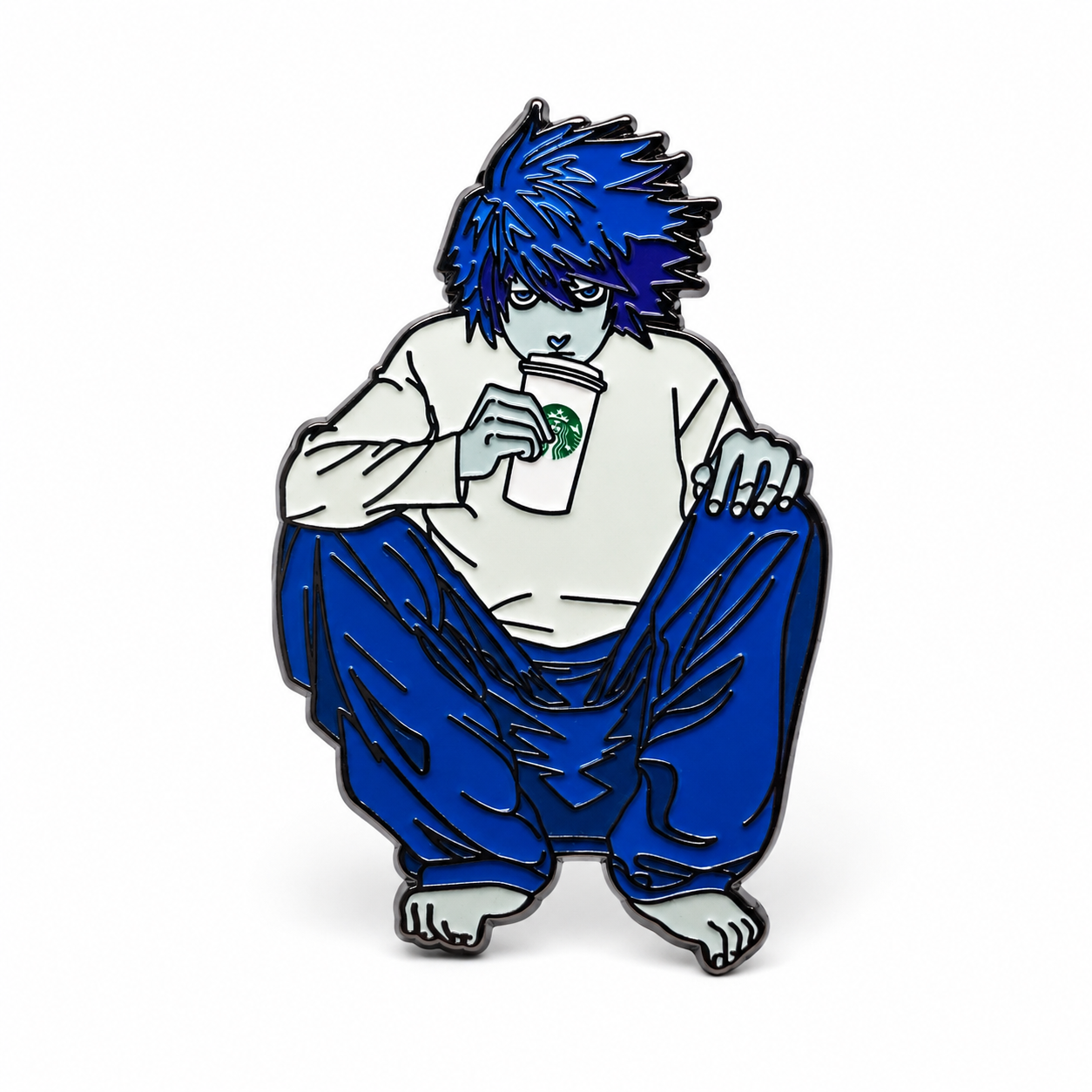 L Lawliet Death Note enamel pin for anime pin collectors and manga fans