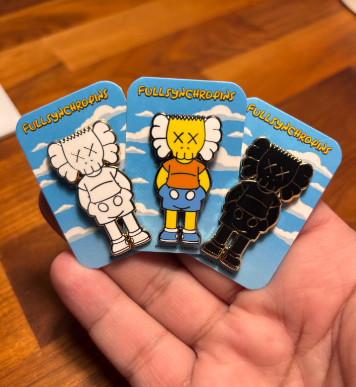 Bart Simpson KAWS Inspired Cartoon Enamel Pin