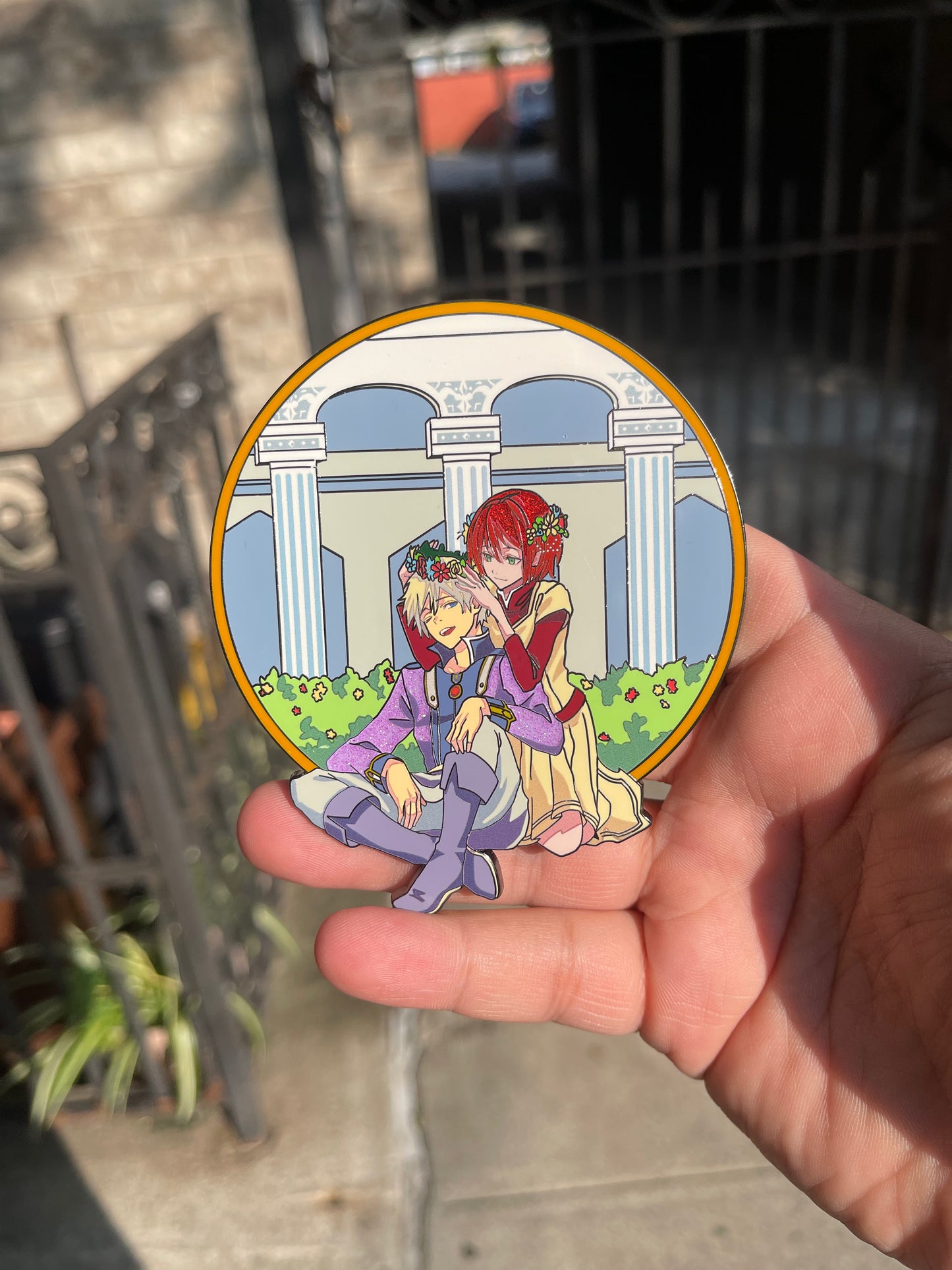 Snow white with the red hair enamel pin